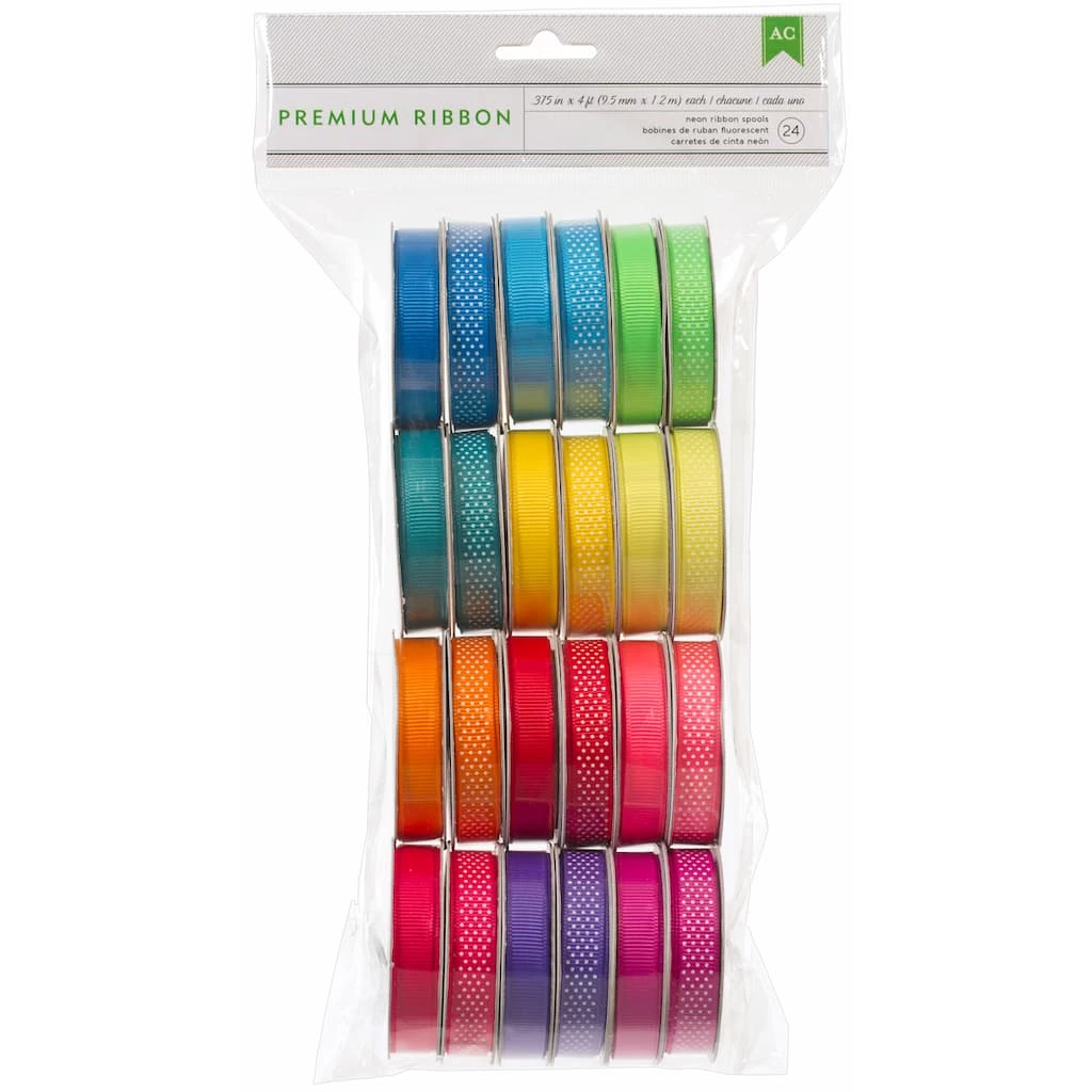Coupon ✔️ American Crafts™ 0.375" Neon Premium Ribbon Value Pack ✔️ 1 Coupon ✔️ American Crafts™ 0.375" Neon Premium Ribbon Value Pack ✔️