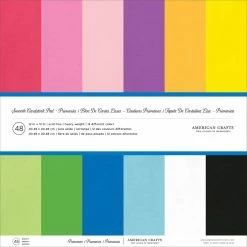 Budget ⌛ American Crafts™ Primaries 12" x 12" Smooth Cardstock, 48 Sheets 🛒