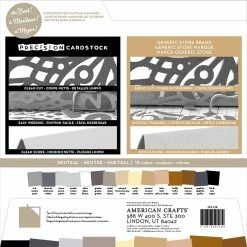 Wholesale 🎁 American Crafts™ Precision Neutral 12" x 12" Textured Cardstock, 60 Sheets 🔥 -American Crafts Sales D370381S 2