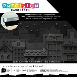 Buy ✨ American Crafts™ Precision Cardstock 12" x 12" Black Textured Cardstock, 60 Sheets 🧨