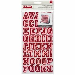 Best deal ✔️ American Crafts™ Crimson Glitter Letterman Chipboard Alphabet Stickers 🎉