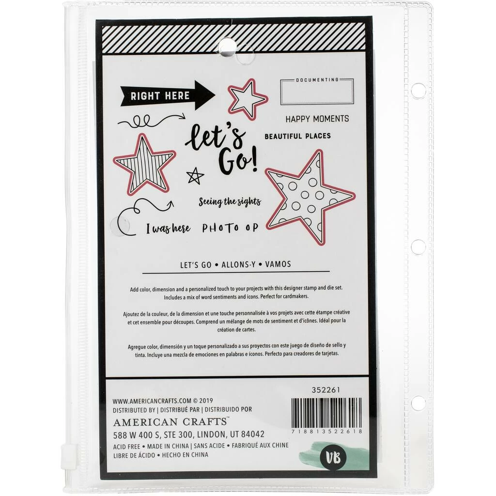 Top 10 👏 American Crafts™ Vicki Boutin Let's Go W/Magnetic Sheet & Pouch Stamps & Dies 💯 4 Top 10 👏 American Crafts™ Vicki Boutin Let's Go W/Magnetic Sheet & Pouch Stamps & Dies 💯 - Image 2