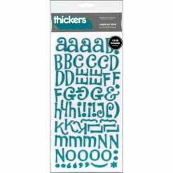 Best Pirce ✨ American Crafts™ Jewelry Box Aqua Glitter Chipboard Alphabet Stickers 😉
