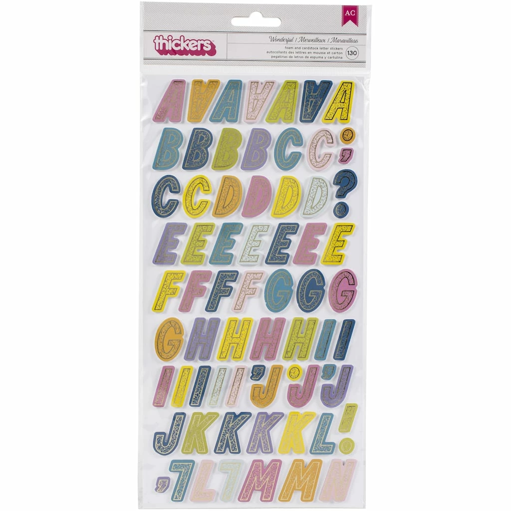 New 🥰 Paige Evans Wonders Thickers™ Wonderful Alphabet Stickers by American Crafts 🔥 3 New 🥰 Paige Evans Wonders Thickers™ Wonderful Alphabet Stickers by American Crafts 🔥