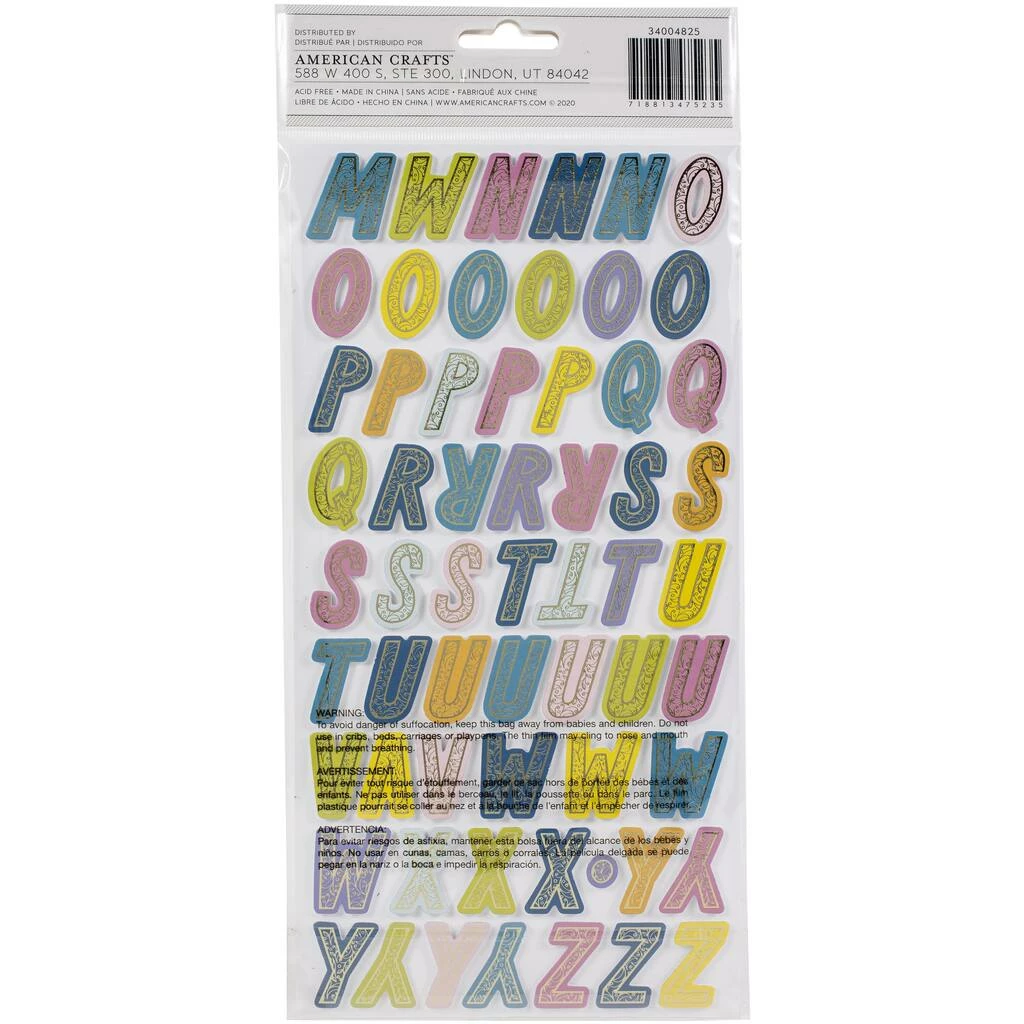 New 🥰 Paige Evans Wonders Thickers™ Wonderful Alphabet Stickers by American Crafts 🔥 4 New 🥰 Paige Evans Wonders Thickers™ Wonderful Alphabet Stickers by American Crafts 🔥 - Image 2