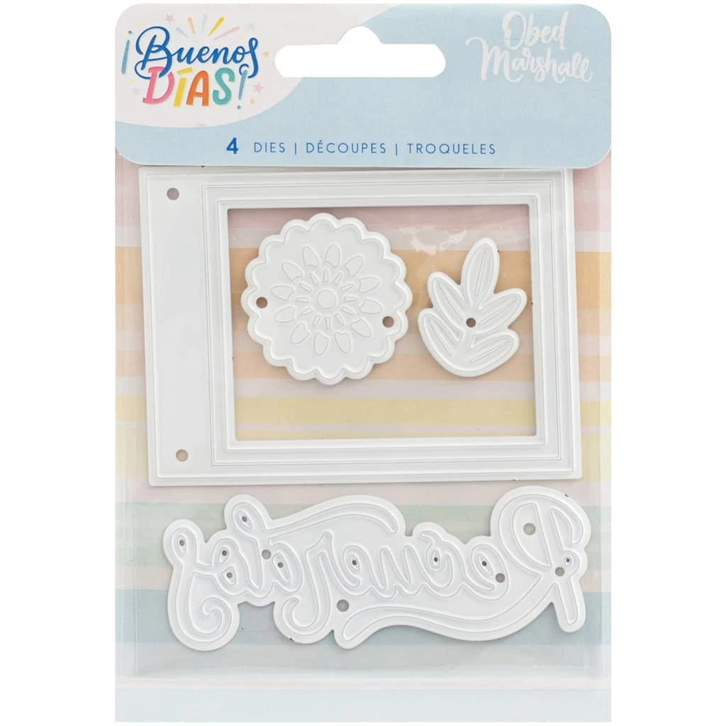 Brand new 🧨 American Crafts™ Obed Marshall Buenos Dias Die Set ❤️ 3 Brand new 🧨 American Crafts™ Obed Marshall Buenos Dias Die Set ❤️