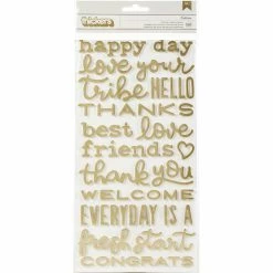Flash Sale 🎉 American Crafts™ Thickers™ Gold Foil Phrases Foam Stickers ✔️