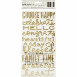 Flash Sale 🎉 American Crafts™ Thickers™ Gold Foil Phrases Foam Stickers ✔️ -American Crafts Sales D494995S 3