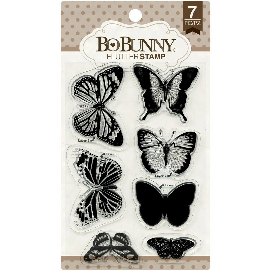 Wholesale ✔️ BoBunny® Flutter Clear Stamp Set by American Crafts 🌟 3 Wholesale ✔️ BoBunny® Flutter Clear Stamp Set by American Crafts 🌟