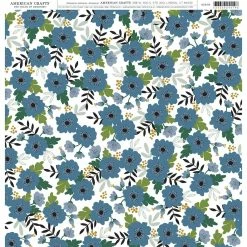Cheap 🎉 American Crafts™ Blue Floral 12" x 12" Cardstock, 25 Sheets 😍