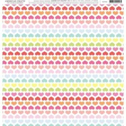 Brand new 🧨 American Crafts™ Rainbow Heart Lines 12" x 12" Cardstock, 25 Sheets 🌟
