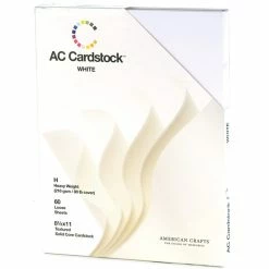 Wholesale 🎁 American Crafts™ White 8.5" x 11" Textured Cardstock, 60 Sheets ⭐