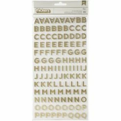Buy ❤️ Jen Hadfield Along The Way Thickers Stickers 5.5"X11" 265/Pk-Letters & Numbers/Gold Foiled Foam by American Crafts 🔥