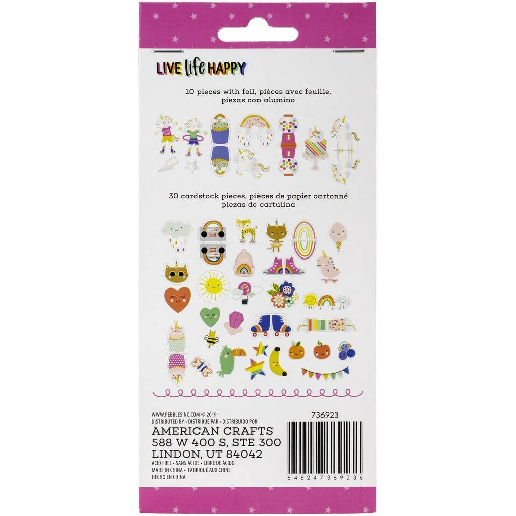 Brand new 🥰 Live Life Happy Ephemera Cardstock Die-Cuts 40/Pkg-Icons W/Foil Accents by American Crafts ✔️ 4 Brand new 🥰 Live Life Happy Ephemera Cardstock Die-Cuts 40/Pkg-Icons W/Foil Accents by American Crafts ✔️ - Image 2