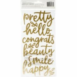 Outlet ❤️ Jen Hadfield Along The Way Thickers Stickers 5.5"X11" 30/Pkg-Phrase/Gold Foiled Foam by American Crafts 🔥 -American Crafts Sales D514142S 3