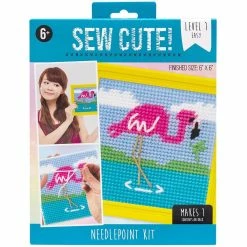 Brand new ⭐ American Crafts™ Sew Cute! Flamingo Needlepoint Kit 🛒