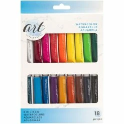 Promo 😀 American Crafts™ Art Supply Basics 18 Color Watercolor Paint Set 🥰