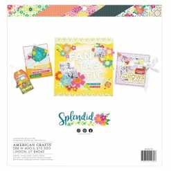 Cheapest ⌛ American Crafts™ Paige Evans Splendid Single-Sided Paper Pad, 12" x 12" 🛒 -American Crafts Sales D613597S 2