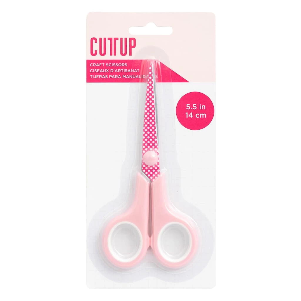 Cheap 👏 American Crafts™ 5.5" Pink with Polka Dots Sharp Tip Scissors 🎉 3 Cheap 👏 American Crafts™ 5.5" Pink with Polka Dots Sharp Tip Scissors 🎉