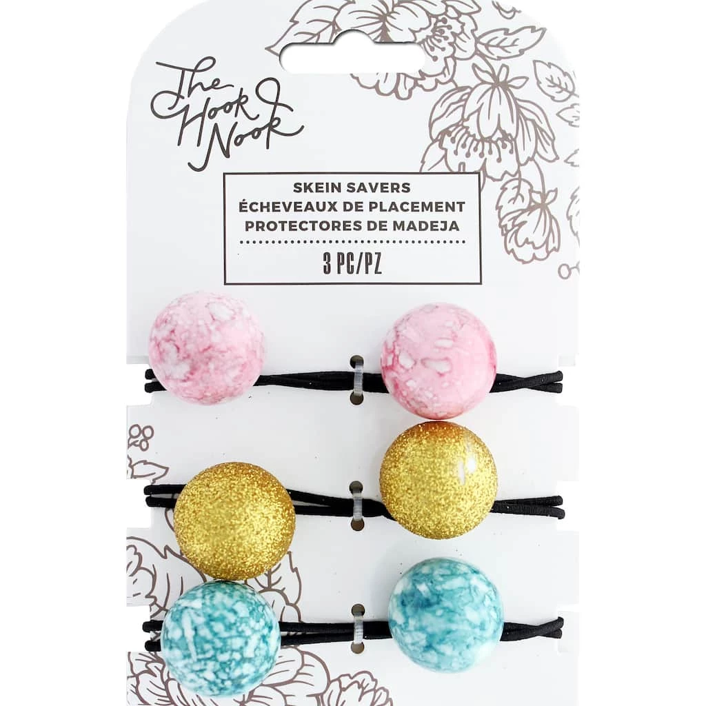 Cheap 💯 American Crafts™ The Hook Nook Elastic Marble Skein Savers 😍 3 Cheap 💯 American Crafts™ The Hook Nook Elastic Marble Skein Savers 😍