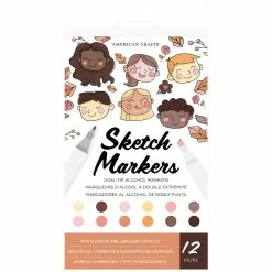 Cheap 💯 Sketch Markers Skin Tone Dual-Tip Alcohol Marker Set by American Crafts 🤩