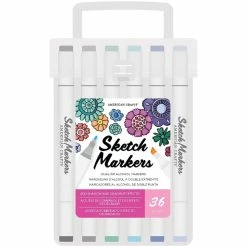 Best Pirce 🎉 Sketch Markers 36 Color Dual-Tip Alcohol Marker Set by American Crafts ❤️