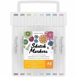 Outlet 😉 Sketch Markers 48 Color Dual-Tip Alcohol Marker Set by American Crafts 🎉