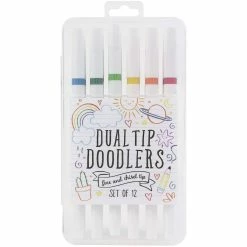 Brand new 🥰 Dual-Tip Doodlers 12 Color Fine & Chisel Tip Marker Set by American Crafts 🧨