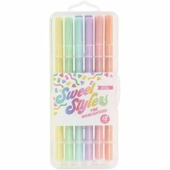 Outlet 💯 Sweet Stylers Pastels & Neons Fine Chisel Tip Highlighter Set by American Crafts ⌛
