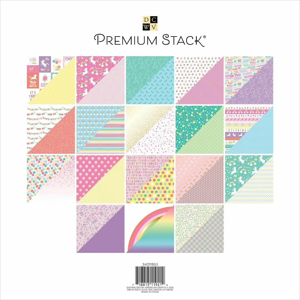 Discount 😀 DCWV® 🎂 Birthday Brights Cardstock Paper Pad, 12" x 12" by American Crafts 🎉 4 Discount 😀 DCWV® 🎂 Birthday Brights Cardstock Paper Pad, 12" x 12" by American Crafts 🎉 - Image 2