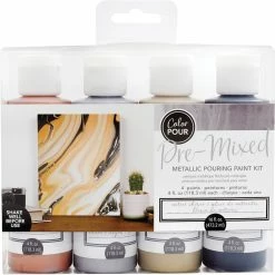 Promo 🤩 Color Pour Pre-Mixed Meteor Shower Paint Kit by American Crafts 🥰