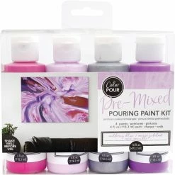 Cheapest ❤️ Color Pour Pre-Mixed Mulberry Bliss Paint Kit by American Crafts ❤️