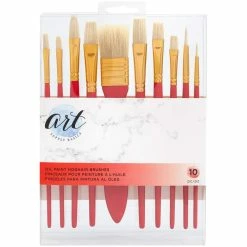 Promo ⌛ American Crafts™ Art Supply Basics Oil Paint Hog Hair Brush Set ❤️